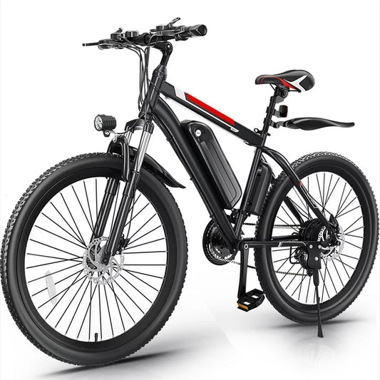 Gocio 500W Electric Bike 26" Electric Bicycle for Adults with Cruise Control System Ebike, Mountain Bike with Removable 375Wh Lithium-Ion Battery 50 Miles, 21 Speed Commuter Bike for Man Woman