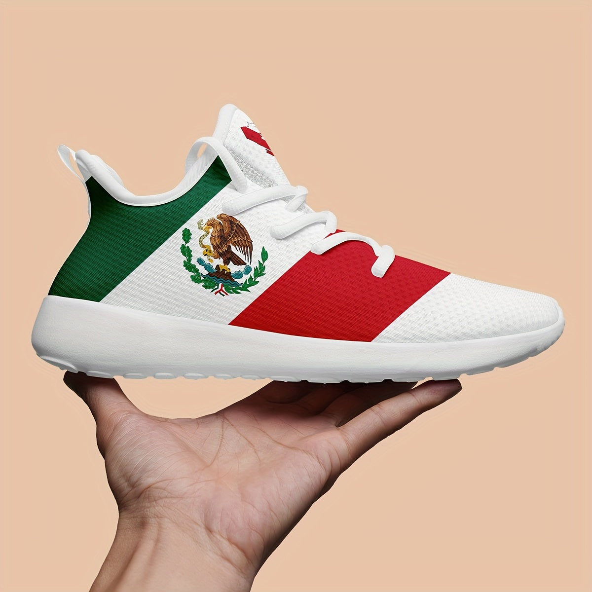 Trendy Mexico Pattern Sneakers - Plus Size Men's Breathable Soft Sole Shoes